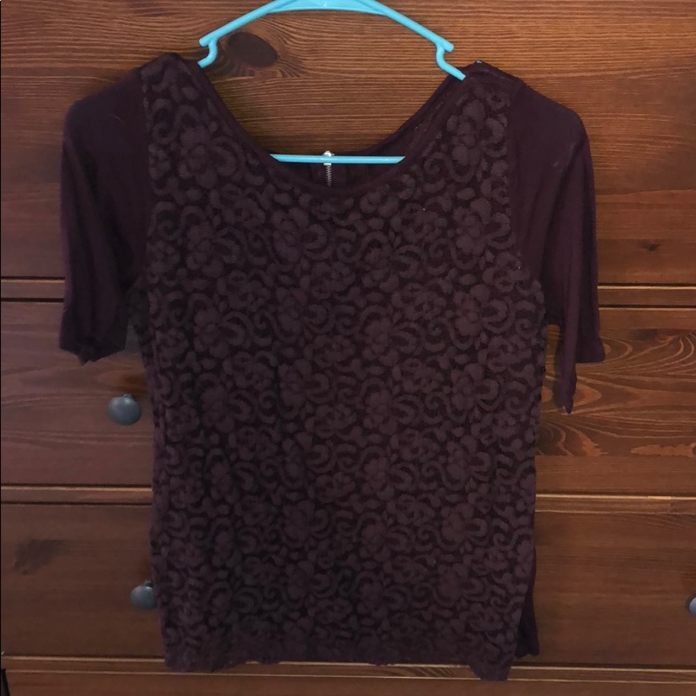 Dark purple 3/4 sleeve shirt